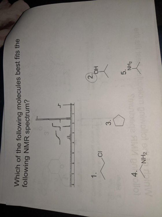 Which of the following molecules best fits the following NMR spectrum? 2 Cl 3 NH2 4.
