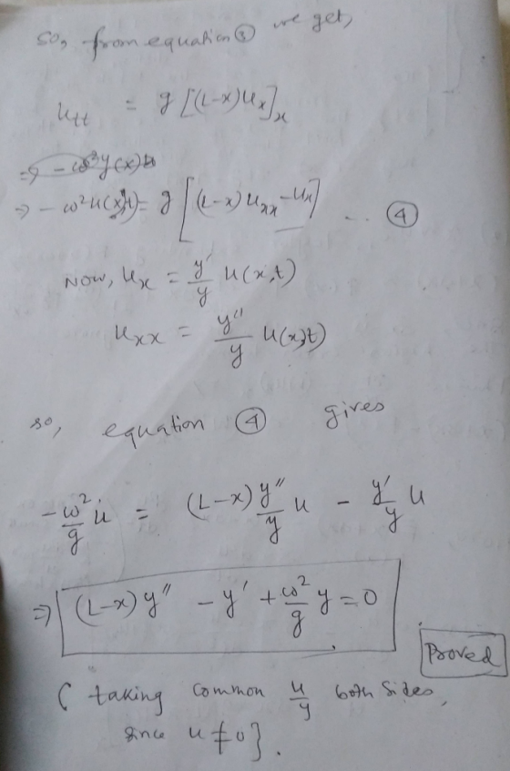 get Co, fromequahen 4 ucxt NOW uxx= 3ives equation - Xu L-) 2 / Paroved ( taking Common