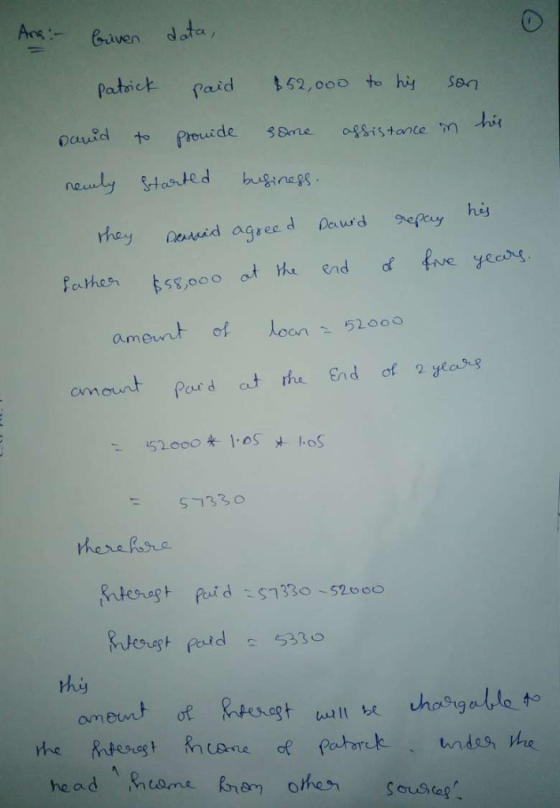 eiven date, Patct faid 52,ooo to his sen of loon 52o am omount Pord ct rhe End of s9 s330 thiy head,nte.ne ㎞87 othes. Souse