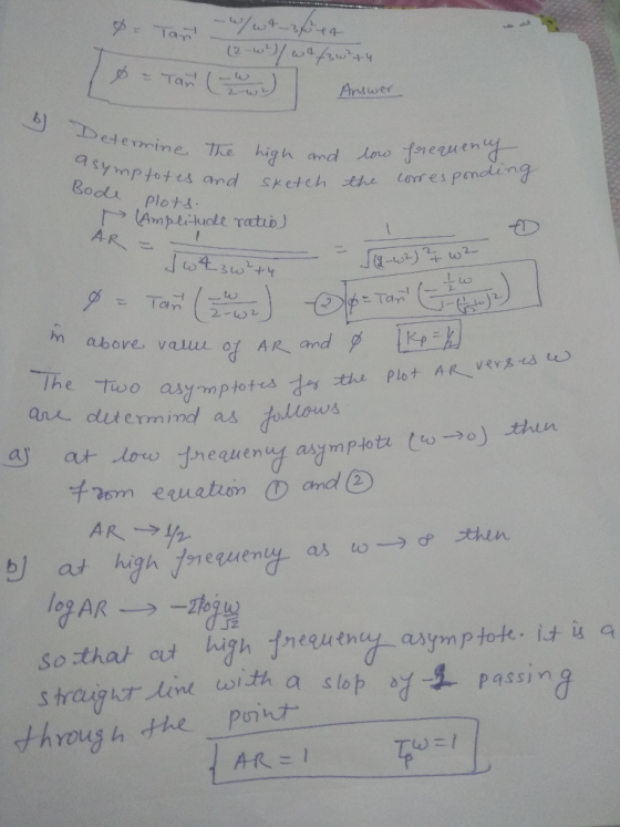 b etemine. The high and o eguen Bodu plo+ sketch eha Cares pmeling 厂→ Amplitude Yatw) The two asymptots 千 on equation ①dndD