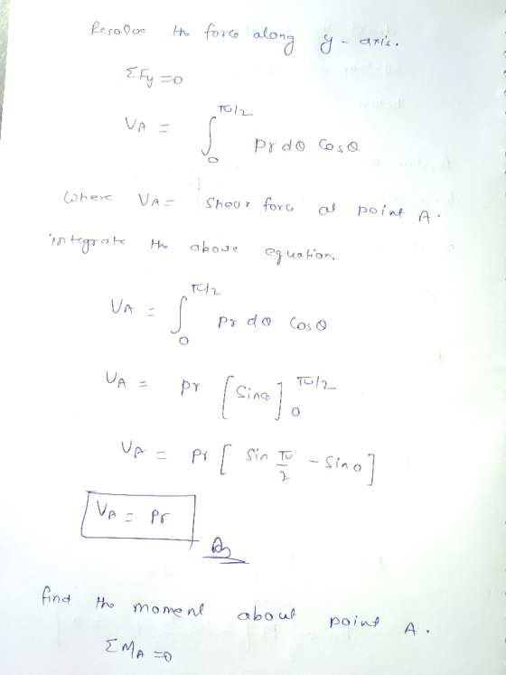 foro along the Reso Roe TO2 VA Pr do Cos forc point A Sheo (5hex uoton aboJe Hhe n trgrahe T 2 Sins PT Sin o Pr find tho abou
