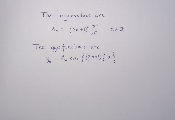 The eigenvalues arR 2 An=(2n+ 2. nEZ 36 The eiaprfunctions are COS