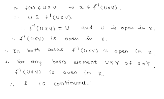 both cases Cuxv) isopen in x basis ele ment uxY of x;x f s iS continuou