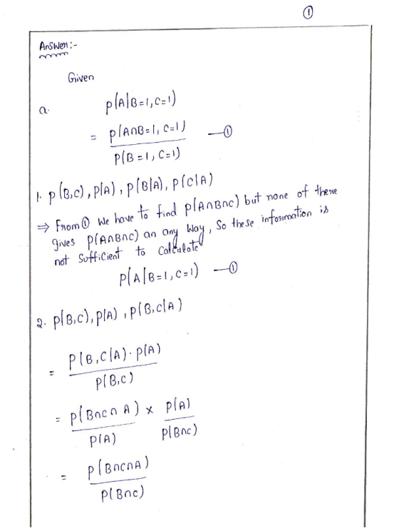 AnSwe Given B A e ะ Fnon® klekove to find plAnBne) but none of hom (1) We have To ndt SuHfiCedt Calte Ple.cla) pía) PIB,CIA).