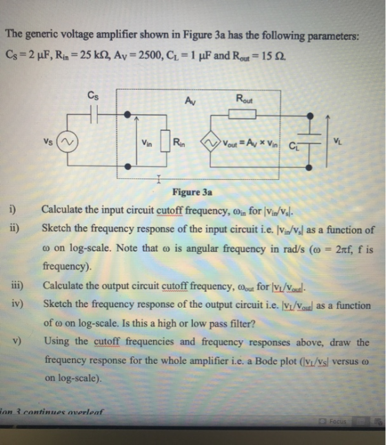 The generic voltage amplifier shown in Figure 3a has the following parameters: Cs-2μF, Rin-25 kQ, Av-2500, CL 1 μF and Rout-1