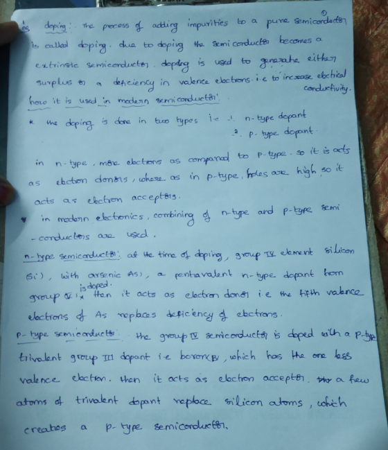 deping the precoss adting impurities to a pune semicondads is callal dopig chua to he emi corducte becomas a pen s bpdop 3rar