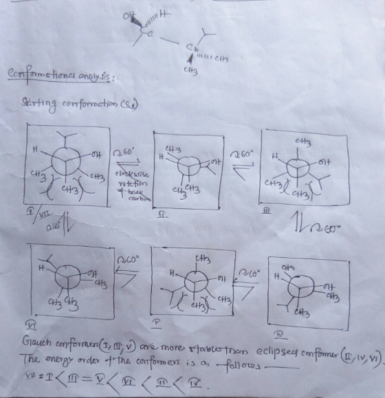 Hunne OH Cb ConformetHona analy ts Sirting corformetion s etz 2.60 ,09 to- H e leok we ntetion baek CH3 carbon 1heor VII CHAS