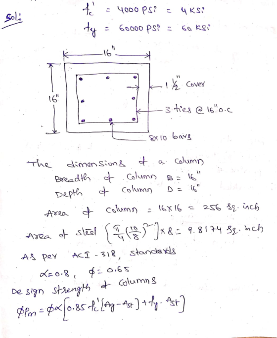 Sol: 16 Covey t6 з ties @ (6 o.c 2xto bavg he dlimansion& a Column Bread Column B: