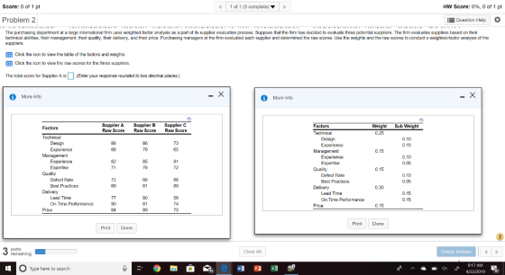 Score: 0 of 1 pt HW Score: 0%, 0 of 1 pt 1 of 1 (0 complete) Problem 2 Question Help The purchasing department at a large n e