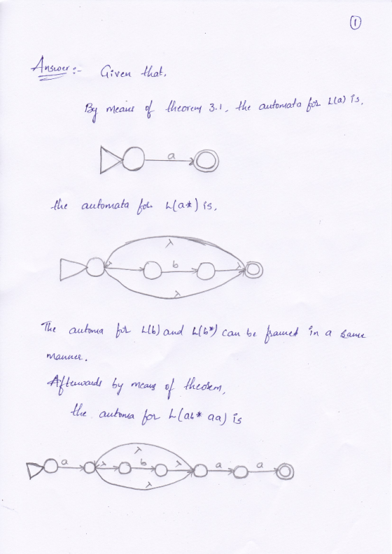 AnsuoreGiven hat Lla) fs heorey 3.1, the autonata for Meaut DO the automata ot lat) is The autma h Lb) aud L(b in a aue Can b