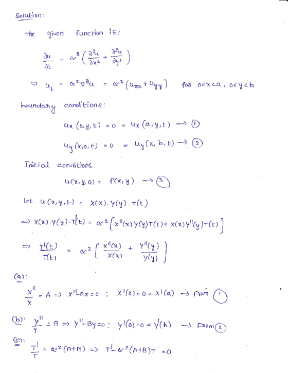 Solution iven function fe dt 2. bounccancondtions: Thitial conditions ) x(1 ) y(,).tt) . α(x(x)XYt(t )+ x(. ) yly )T(t som
