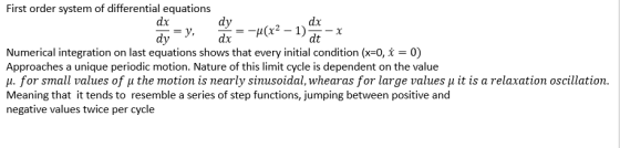 First order system of differential equations dx dx dt Numerical integration on last equations shows that every initial condit