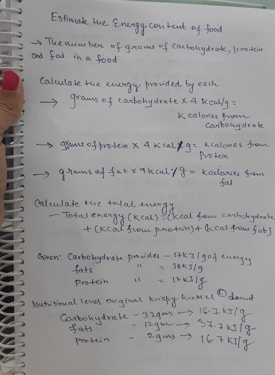 Estiwaleme energy, content叫food -> Tue net wi ben 09-g-커 a wesef car bohydrate, protein ond Sal ih a Food Calculate to e eんwt