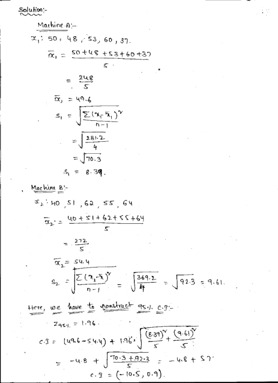 Soluhon- Maehine A x, 50, 48, S3, 60,3 . 2u8 2812 70.3 Mochin« B- 272 369.2 Here, we have to ostue q.). c.g- 8.31 10.3 t.