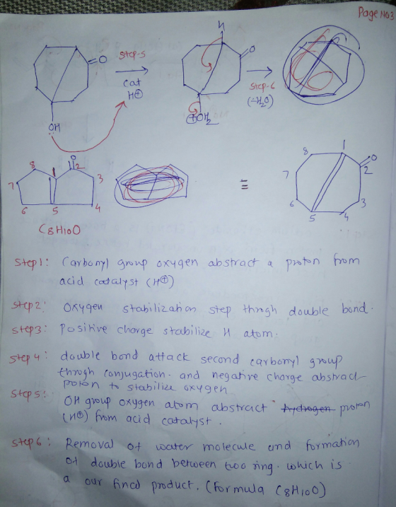 Page No3 Cat He Stcp- (-Ho or 2 5 aid cadalystH) Posive chavge stabilize A atom th70gh (on)凵gation, and negab re change absha