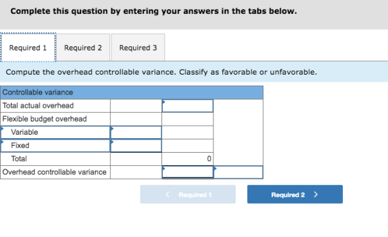 Complete this question by entering your answers in the tabs below. Required 3 Required 1 Required 2 Compute the overhead cont