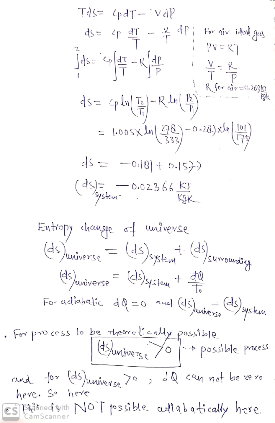 T1 Syste내 uYouwd stem ds Forv pro cess to be theore ticaly possible ds → Poss, ble Pres uMuven se heve. S« heve CamScanner