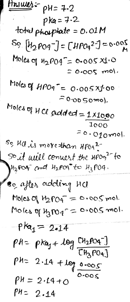 Pka-7-2. totel Moles o M2004 o.oosx o Moles ot HP04- o.oosxtoo 1ooo 80-aļta adding p«^- 2.14 PH- 2.14