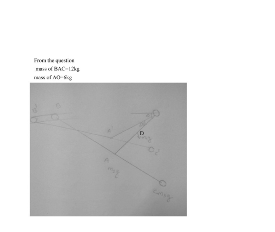 From the question mass of BAC-12kg mass of AO-6kg