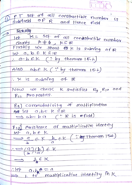 Sub oP Rand tlence ield set of al condstpuctibe number theorem 15. eotics. CO eaels?ence or multiplicative identi