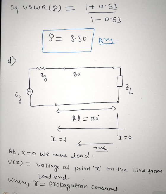 5 120. At , xo we hune Jod otuge at pointx omte Line from Load end