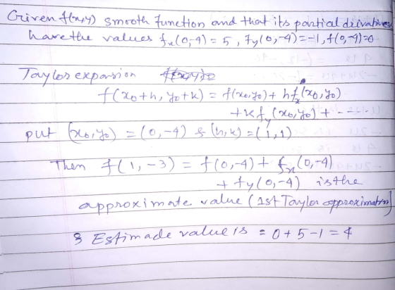 Criven tty) smroth tumction omd thiat its pontial divabie hare tte values flo-4) - 5 , Fy(0,4)--LHG-)0 Taylor exparin f2oth,
