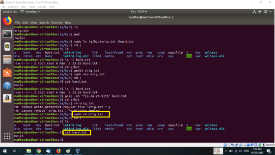ubuntu17 (fresh) [Running)- Oracle VM VirtualBox File Machine View Input Devices Help Activities Terminal ▼ Sun 13:34 madhav@