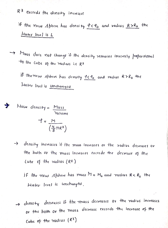 R3 excteds the dinsity incnuir Harr lerel is L Mass dots not (hunqe if the cdensity Hmuins inrtncly pmpuvtional to Ihe Cubc t