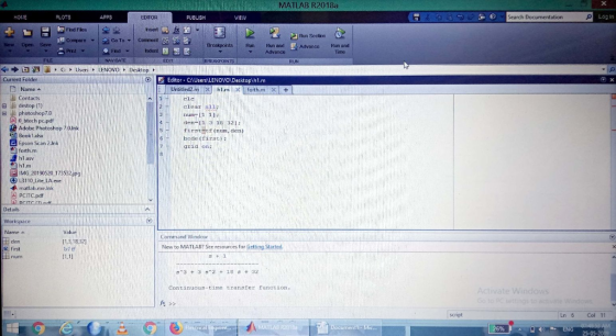 MATLAB R2018a HOLIE Log In LOTS PUBLISH Search Documentation EDITOR Fnd Fles hsert Run Section Compare Go To ▼ | Comment New