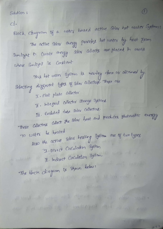 Solution cater based active Solay hot water Sptem Block Chagram a regy puovidles hef aater to Create eergy Solan Collecty are