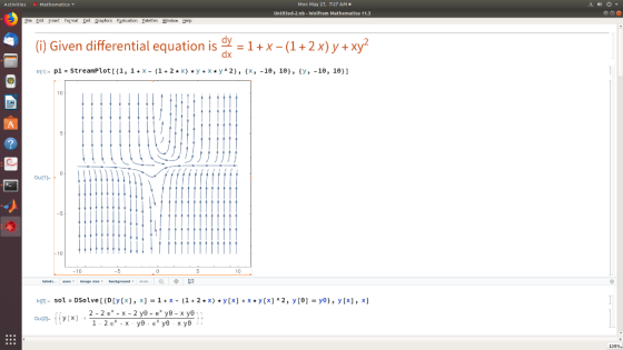 Mathematica Mon May 27, 7:27 AM Untitled-2.nb-Wolfram Mathematica 11.3 ile Fdit resert Format Cell Graphics Fgaluatin Palette