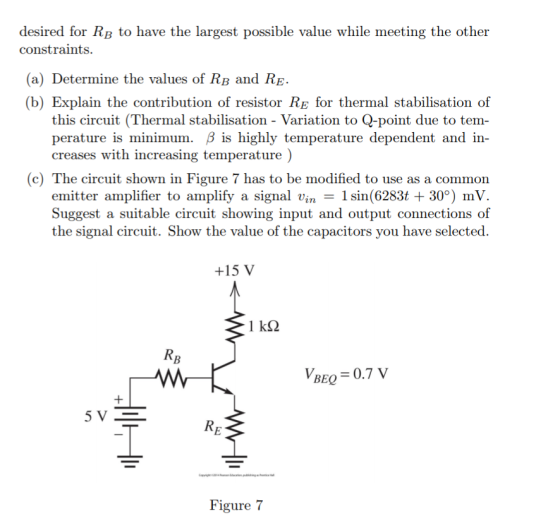 desired for RB to have the largest possible value while meeting the othei constraints. (a) Determine the values of RB and RE.