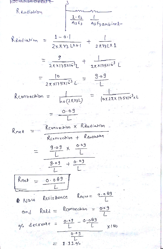 RRadiatisn 1- E3 A3 E3 A3 Fg ambine- 1 o. R Radiation 2X3 LXo 2AY LX1 2xI7SKI 2RX175XI 8.o9 2 X175X L --L. RConvection ho(2R3