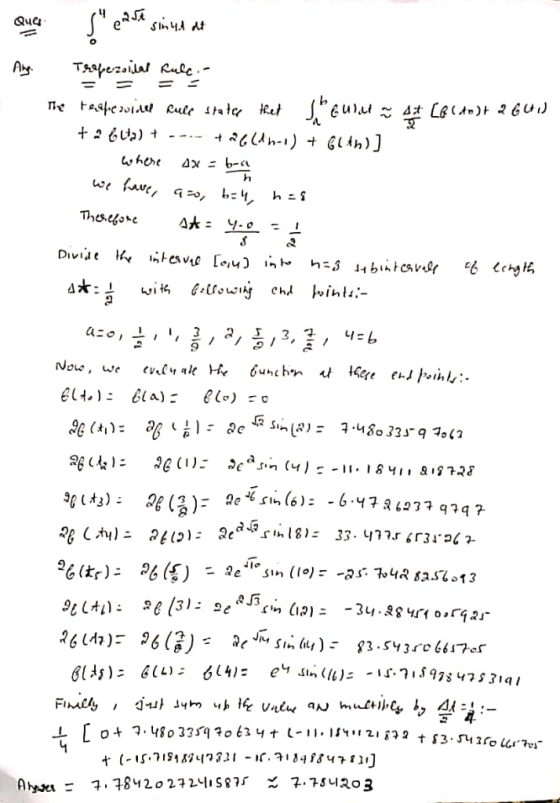 Qua TAShezoila Rule.- AN- ket (1-472 hore h h Thesefore At = 4.0 = ! Divide hs bihtcavd wi ow chA 3 aso Gunchin Now, we ELt.