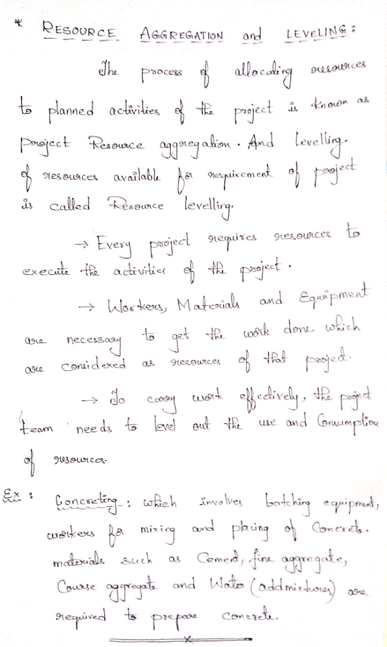 GIG REGATION andLEVELING to planned aclelies e roject 코 ta activities ect 木е요 ounce Lea ao ect is called ouce leveli necesso
