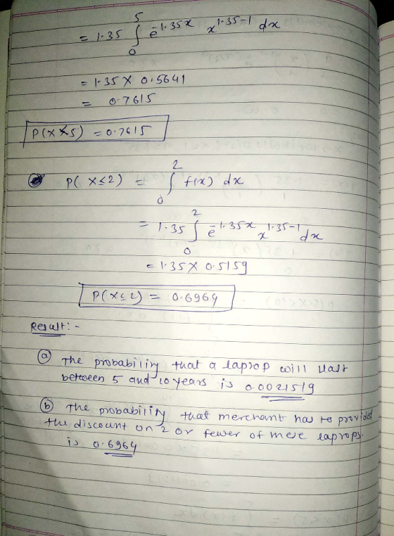 2 The probabil 14-taat alap)op coi 11 uaJi CL tt dliscouunt on 2 o fewer of m e lapy 1 6964
