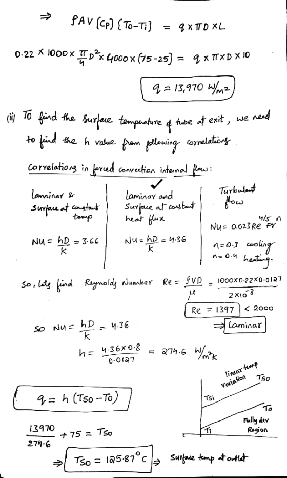 we nes re & fube exi the h vaue Turbulaヰ laminay and aninar 2- Is n Nu = 0.023 Re Pr n 0.4 2xIo Re Ξ 1397 2000 So Nu= hD Lami