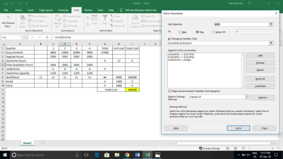 Book1 Excel Abhishek Rai Review View Help Tell me what you want to do ! 7 Flash Fill File Home Insert Page Layout Formulas ol