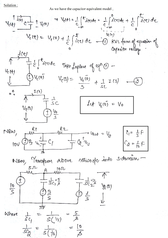 Solution As we have the capacitor equivalent model , 0 SC 5几