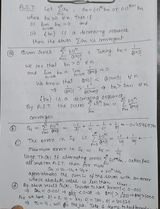 n+I bn) a dlacoearg gegunce @ Given Sees 1)Takng n@n) we see thot bnn n-co @n)| / e(T내))1 Cmverae0 maximum error in Sy 65 = l