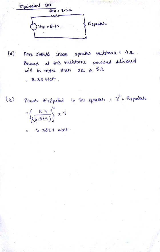ckt Fqulvalent RTH 3-5 Rspeah AŁ-8= HIA speakur gulston u 4 (d) ahoaue Anne should at this usistanu powuud dilfvered wil b mo