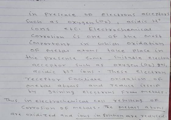 in accertoxs PYesence elcctrons acidic t Such Ox4gen L02) as COns Corrasion EMPortant Electrochemicas etc Of one Oxidation Nh