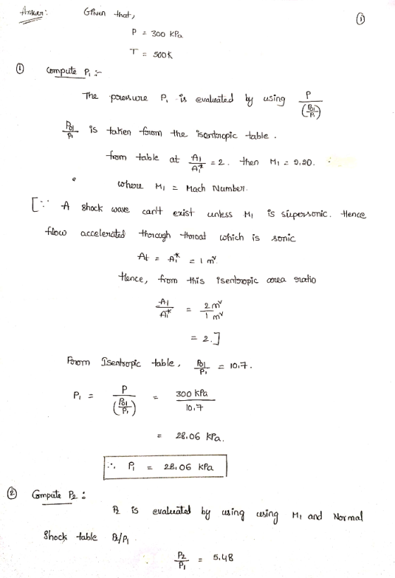 0 Compute P toho M1 Mach Number f shock wa e can t exist unless M, s súpevsơmic . Hence, flo accelendtas thonaugh oaohich is