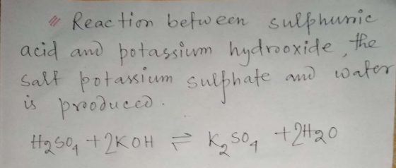 Reaction befio een sulphe we botassium hudwoxide the aud an salf potassium Sul hate ano to-ker