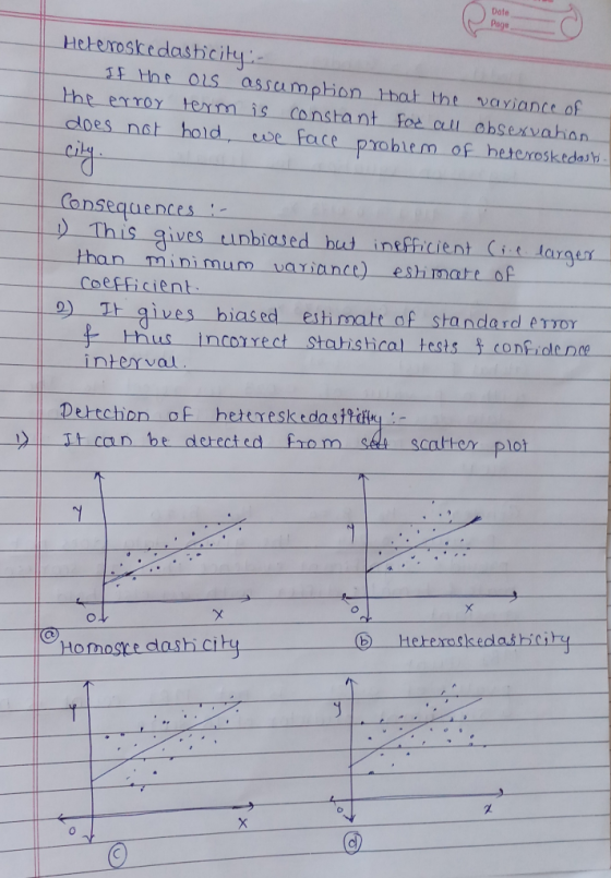 Date Pa Heteroskedasticǐky sF Hne ous asscumpion tbat the vayi tht exroy texm is constant Foe cull chsexvaha ncco dloes nat h