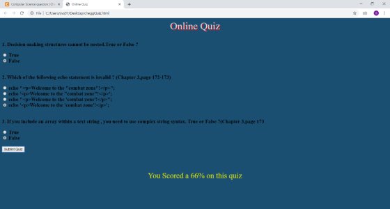 C Computer Science question ChOnline Quiz File | C/Users/svs97/Desktop/ceggQuizhtml С Online Quiz 1. Decision-making structur