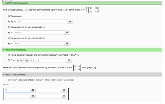 Part 1: Finding Eigenpairs [10 10 5 10 -5 Find the eigenvalues λ,A2 and their corresponding eigenvectors vi , v2 of the matri