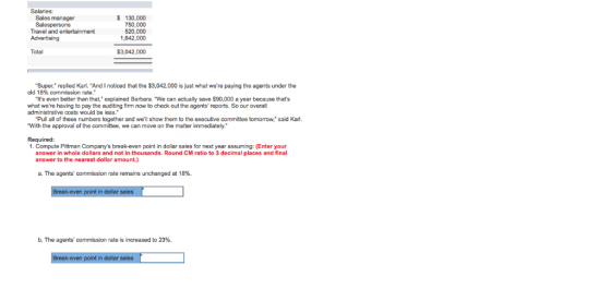 Sales manager $130,000 750,000 520,000 1,642,000 Travel and entertainment Advertising Total $3,042,000 Super, replied Karl.