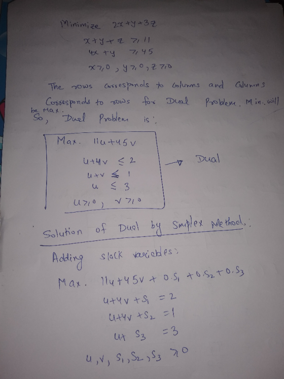 inimize 22 Maxllutuv Dual u S 3 Me thol Solution of Dul bn ugi Adding slack es