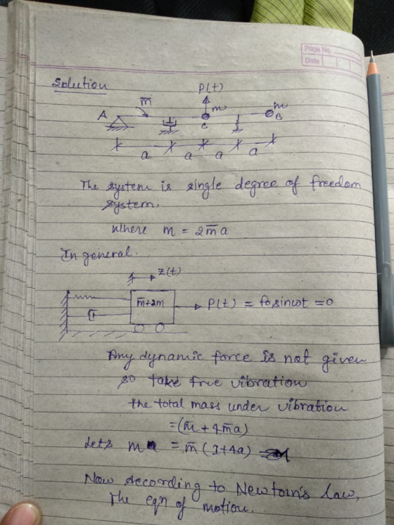 Page No Dats Splutiou PLb) ne the total mass unde Uibratto m a